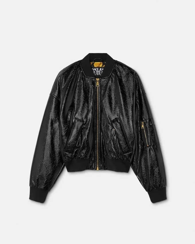 Shiny Coated Bomber Jacket Shiny Coated Bomber Jacket