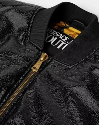 Shiny Coated Bomber Jacket