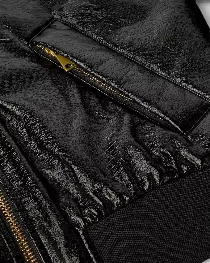 Shiny Coated Bomber Jacket Shiny Coated Bomber Jacket