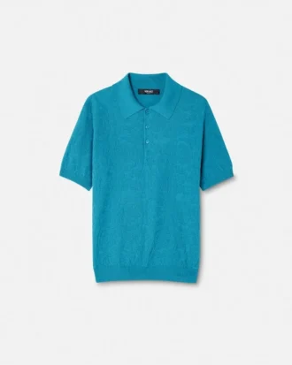 Silk-Cotton Knit Polo