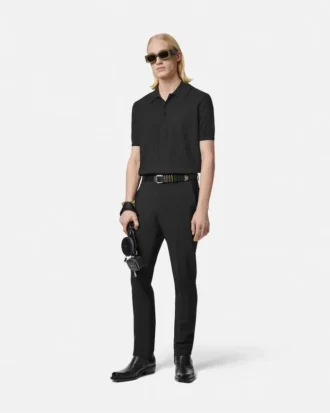 Silk-Cotton Knit Polo