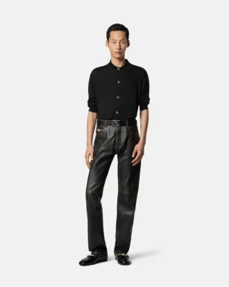 Silk-Cotton Knit Polo Cardigan