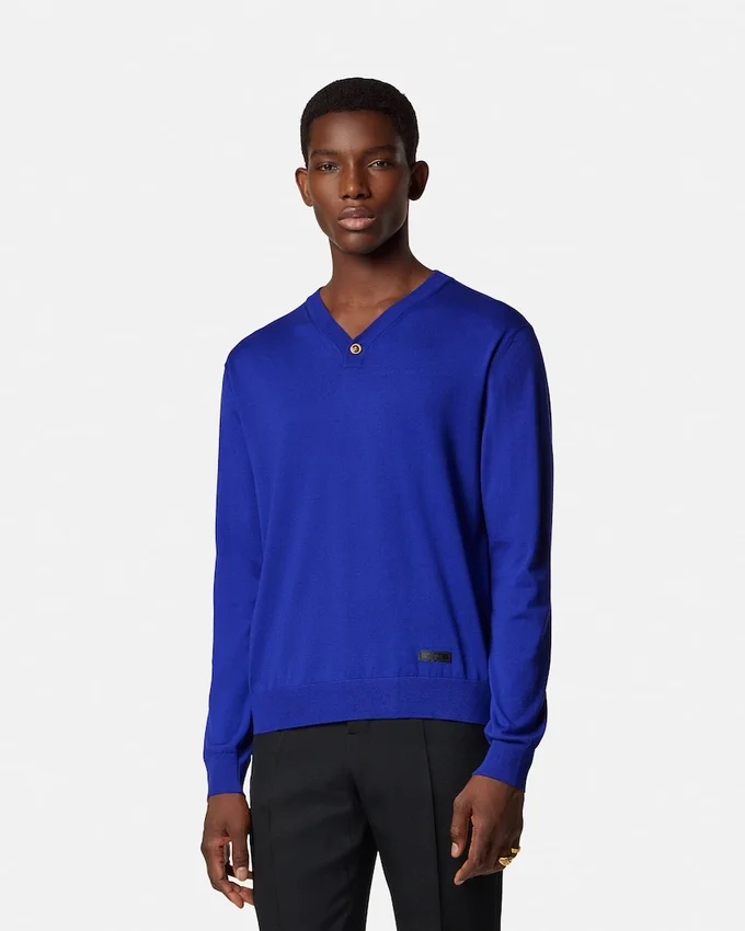Silk-Cotton Knit V-Neck Sweater Silk-Cotton Knit V-Neck Sweater