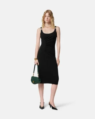 Stretch Crépe Jersey Midi Dress