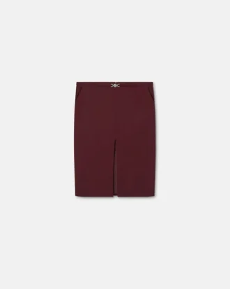 Stretch Gabardine Pencil Midi Skirt
