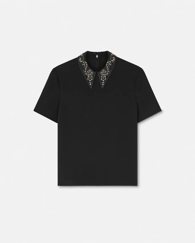 Studded Envers-Satin Top Studded Envers-Satin Top