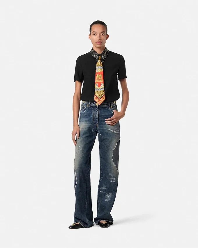 Studded Envers-Satin Top Studded Envers-Satin Top