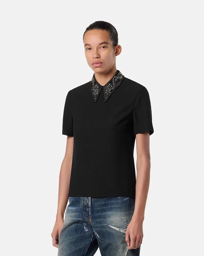 Studded Envers-Satin Top Studded Envers-Satin Top