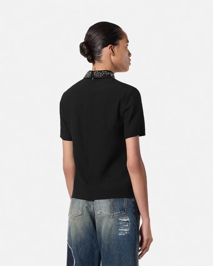 Studded Envers-Satin Top Studded Envers-Satin Top