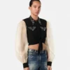 Studded Georgette Crop Shirt Studded Georgette Crop Shirt