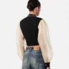 Studded Georgette Crop Shirt Studded Georgette Crop Shirt