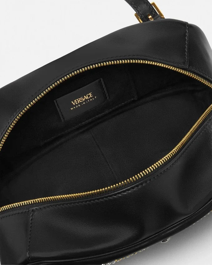 Studded Versace Tag Bowling Bag Studded Versace Tag Bowling Bag