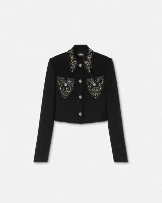 Studded Wool Crop Jacket