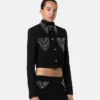 Studded Wool Crop Jacket Studded Wool Crop Jacket