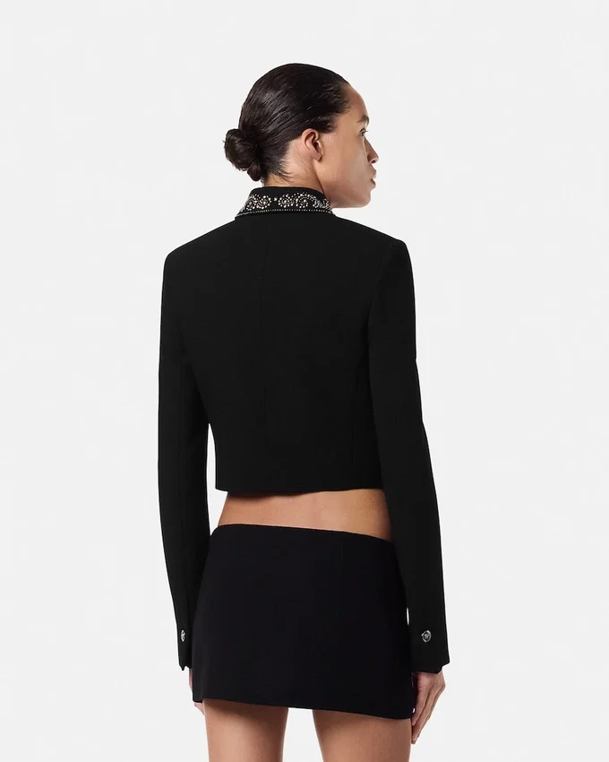 Studded Wool Crop Jacket Studded Wool Crop Jacket