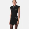 Studded Wool Fitted Mini Dress Studded Wool Fitted Mini Dress