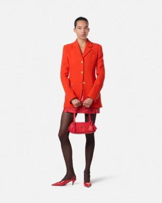 Studded Wool Fitted Single-Breasted Blazer