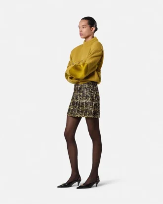 Studded Wool Knit Boxy Sweater