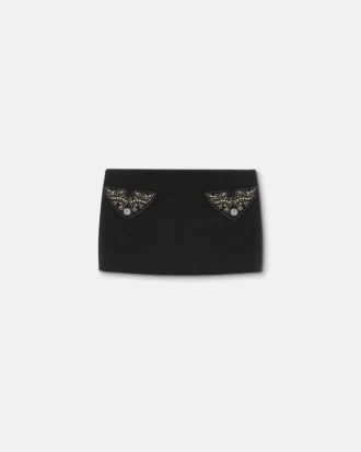 Studded Wool Mini Skirt