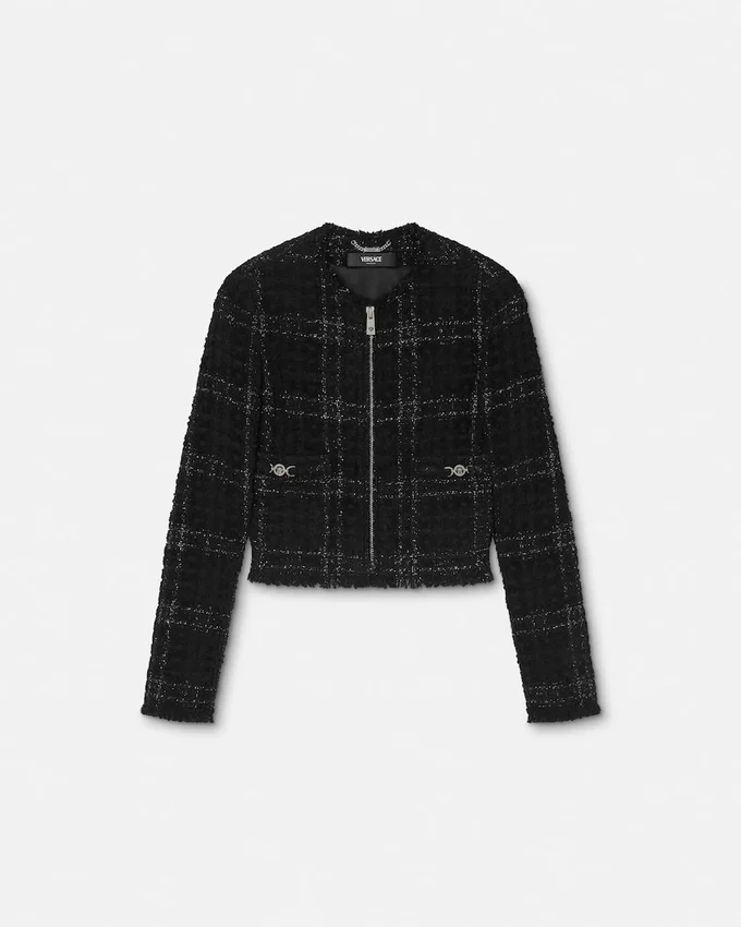 Tweed Cotton Zipped Jacket Tweed Cotton Zipped Jacket