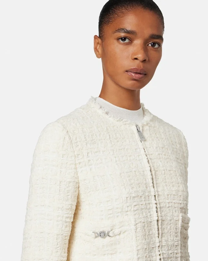 Tweed Cotton Zipped Jacket Tweed Cotton Zipped Jacket