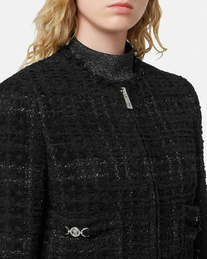 Tweed Cotton Zipped Jacket Tweed Cotton Zipped Jacket