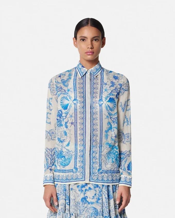 Underwater Barocco Crépe Fitted Shirt Underwater Barocco Crépe Fitted Shirt