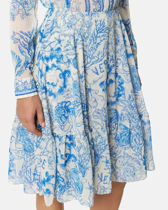 Underwater Barocco Crépe Flowy Midi Skirt Underwater Barocco Crépe Flowy Midi Skirt