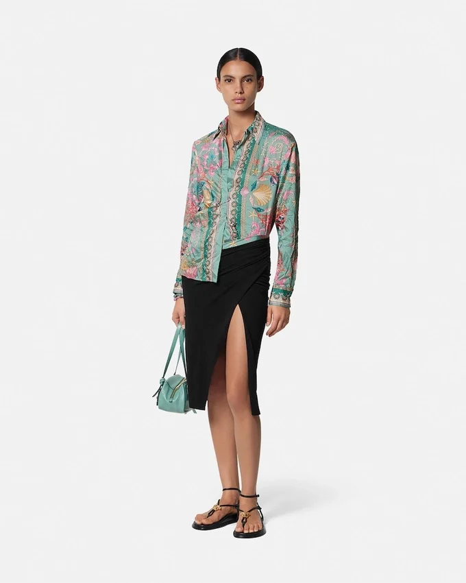 Underwater Barocco Draped Midi Skirt Underwater Barocco Draped Midi Skirt
