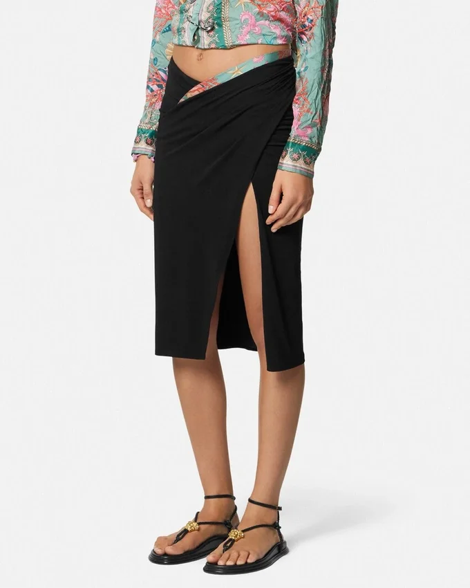 Underwater Barocco Draped Midi Skirt Underwater Barocco Draped Midi Skirt