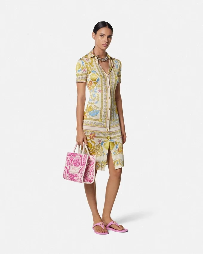Underwater Barocco Fitted Midi Shirt Dress Underwater Barocco Fitted Midi Shirt Dress