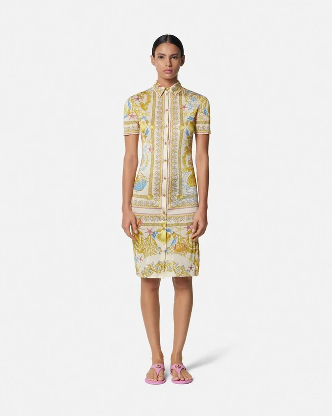 Underwater Barocco Fitted Midi Shirt Dress Underwater Barocco Fitted Midi Shirt Dress