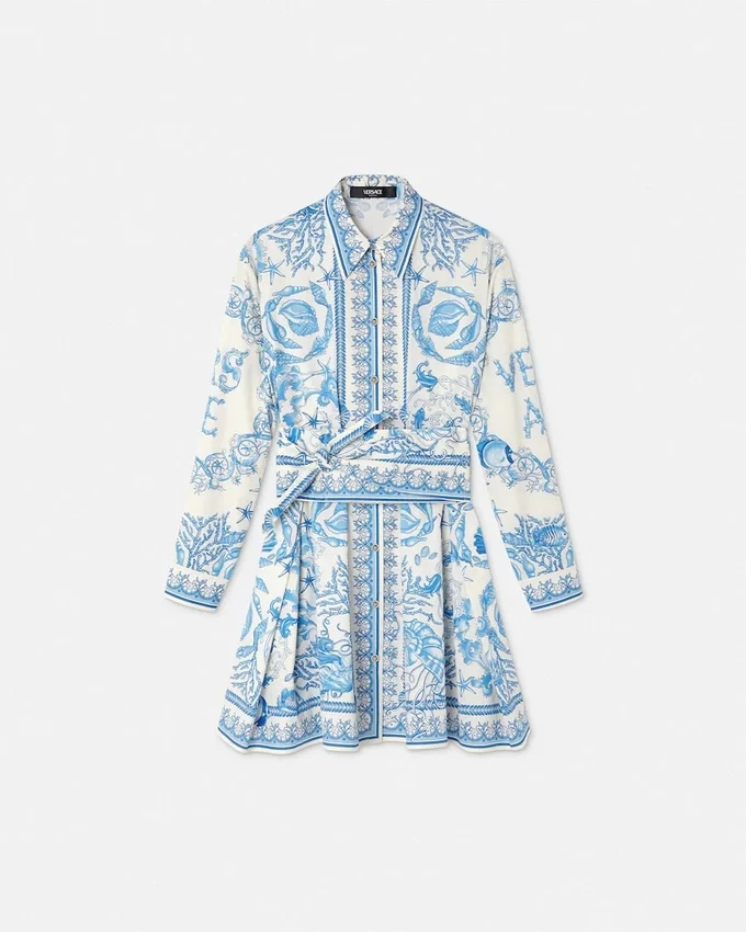 Underwater Barocco Flared Mini Shirt Dress Underwater Barocco Flared Mini Shirt Dress