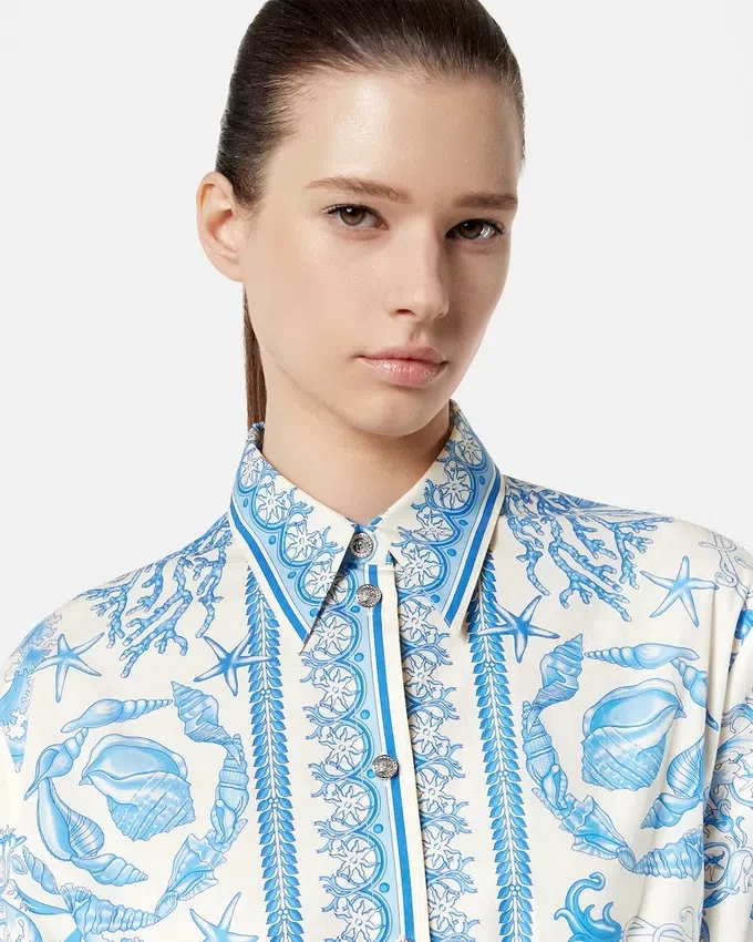 Underwater Barocco Flared Mini Shirt Dress Underwater Barocco Flared Mini Shirt Dress