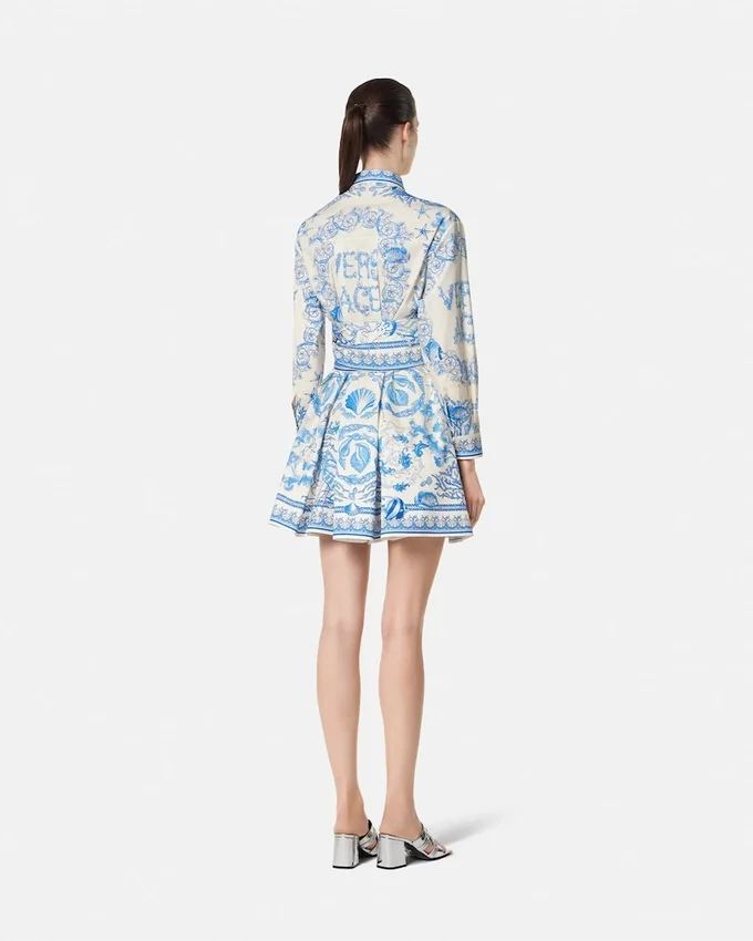 Underwater Barocco Flared Mini Shirt Dress Underwater Barocco Flared Mini Shirt Dress