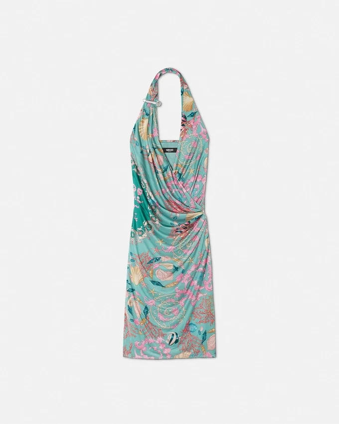 Underwater Barocco Halterneck Midi Dress Underwater Barocco Halterneck Midi Dress