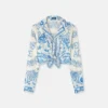 Underwater Barocco Knotted Crop Cotton Shirt Underwater Barocco Knotted Crop Cotton Shirt