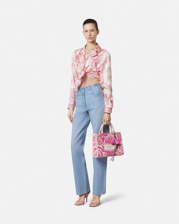 Underwater Barocco Knotted Crop Silk Shirt Underwater Barocco Knotted Crop Silk Shirt