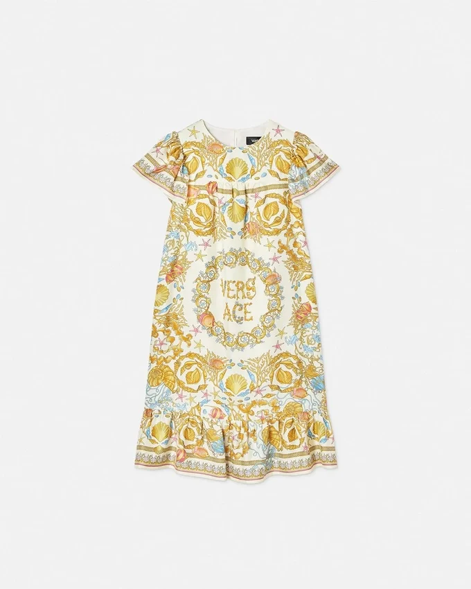 Underwater Barocco Ruffled Silk Kids Dress Underwater Barocco Ruffled Silk Kids Dress