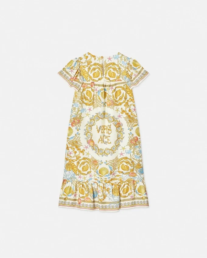 Underwater Barocco Ruffled Silk Kids Dress Underwater Barocco Ruffled Silk Kids Dress