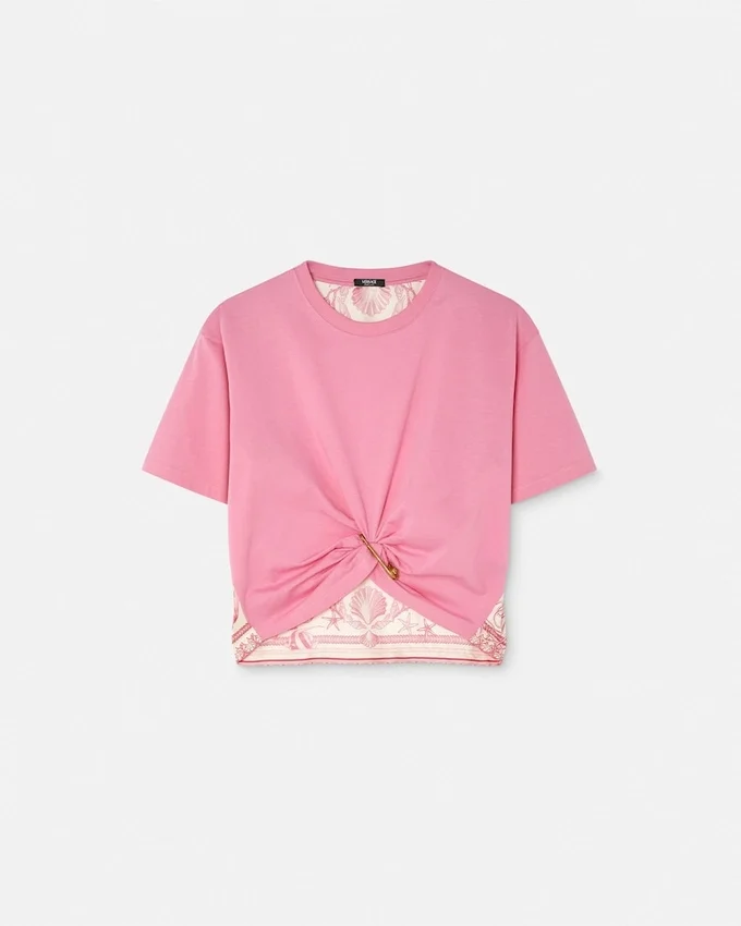 Underwater Barocco Safety Pin Crop T-Shirt Underwater Barocco Safety Pin Crop T-Shirt