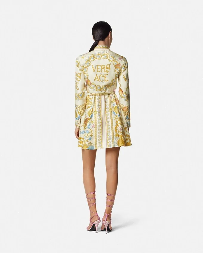 Underwater Barocco Silk Mini Shirt Dress Underwater Barocco Silk Mini Shirt Dress