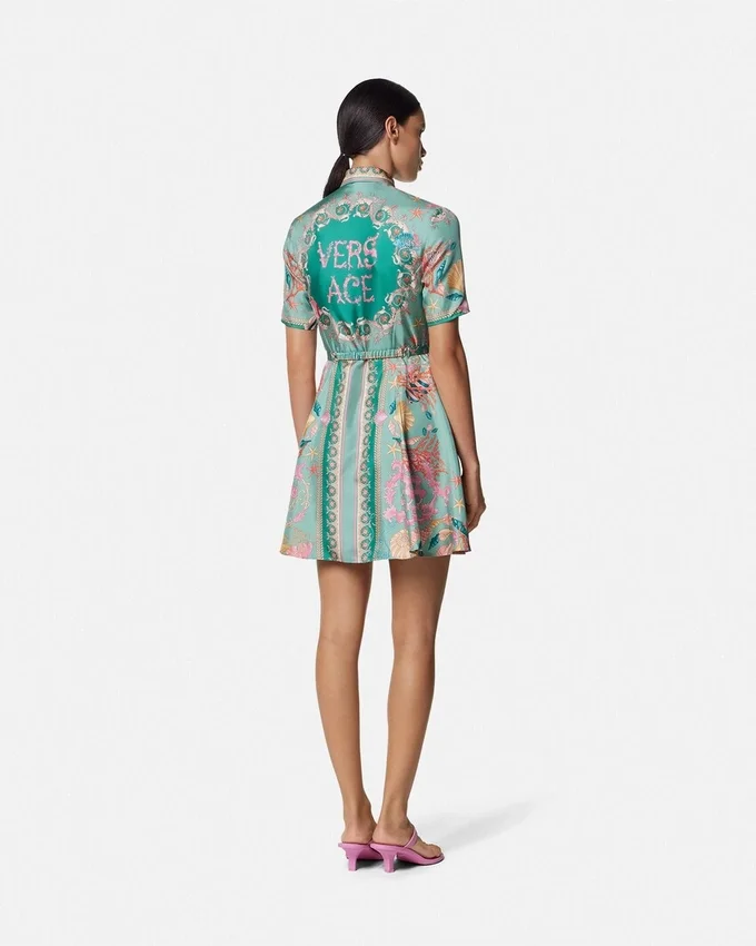 Underwater Barocco Silk Mini Shirt Dress Underwater Barocco Silk Mini Shirt Dress