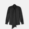 V Allover Jacquard Silk Lavallière Shirt V Allover Jacquard Silk Lavallière Shirt