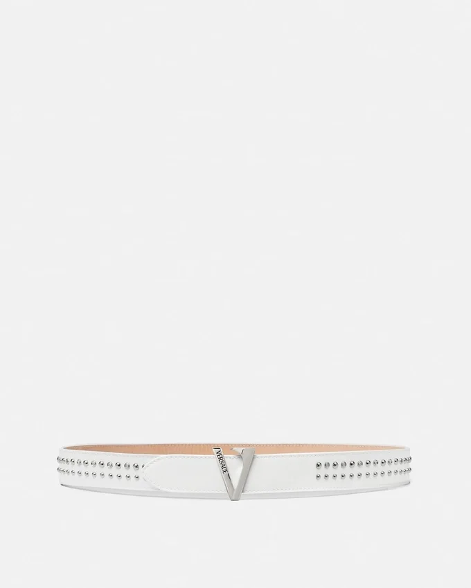 V Embellished Leather Belt 3 cm V Embellished Leather Belt 3 cm