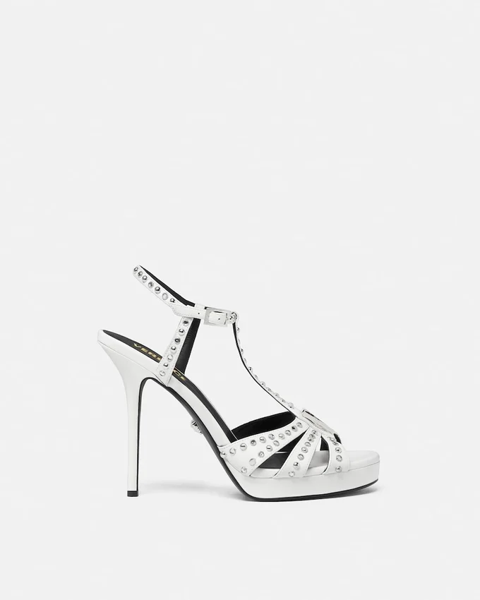 V Embellished Leather Sandals 120 mm V Embellished Leather Sandals 120 mm