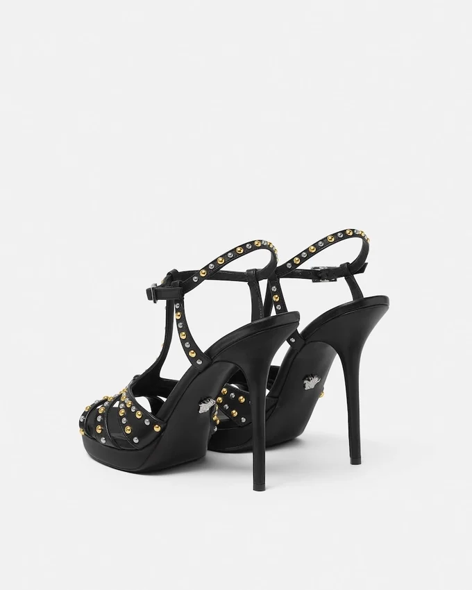 V Embellished Leather Sandals 120 mm V Embellished Leather Sandals 120 mm