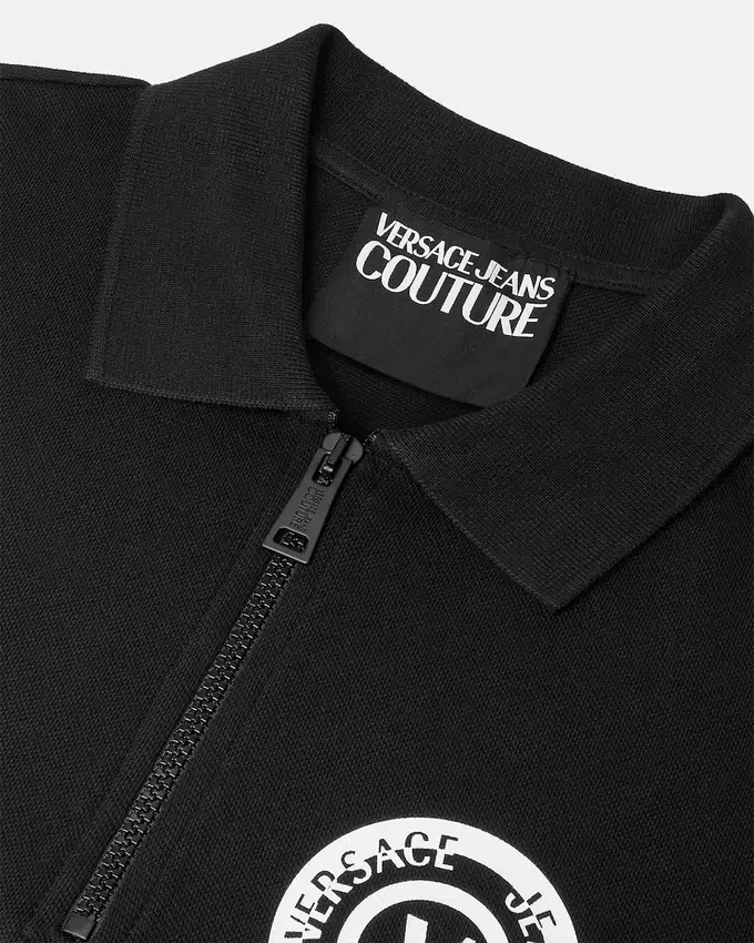 V-Emblem Zip Polo Shirt V-Emblem Zip Polo Shirt