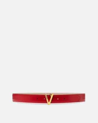 V Leather Belt 3 cm