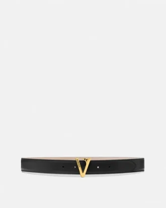 V Leather Belt 3 cm